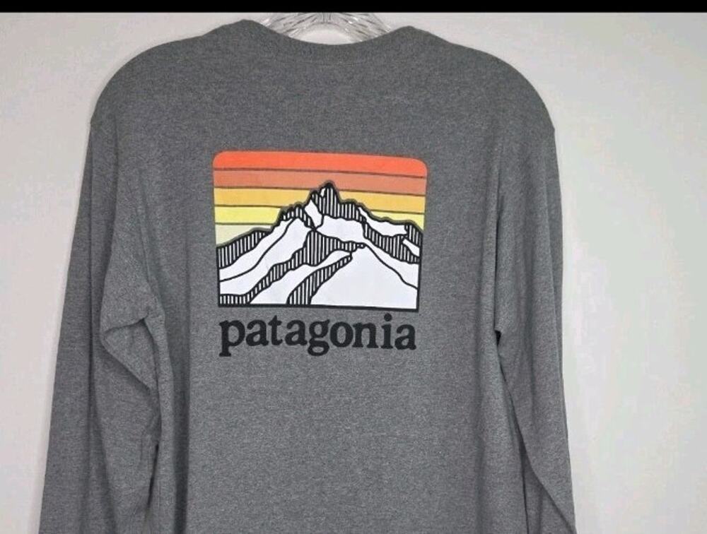 Patagonia Men size S Print Art Summer Crew Neck Cotton Long Sleeves
